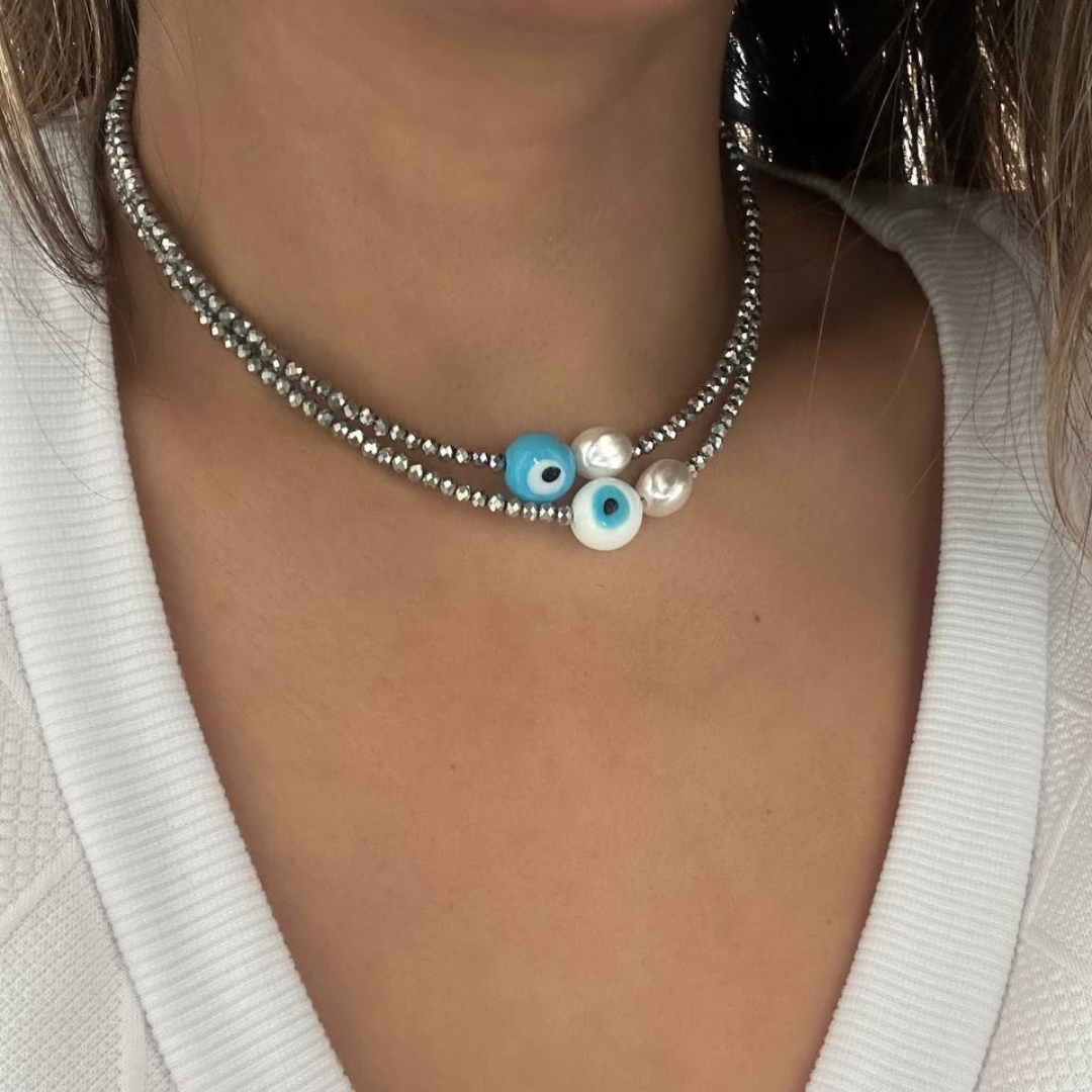 Choker Plateado Ojito🧿